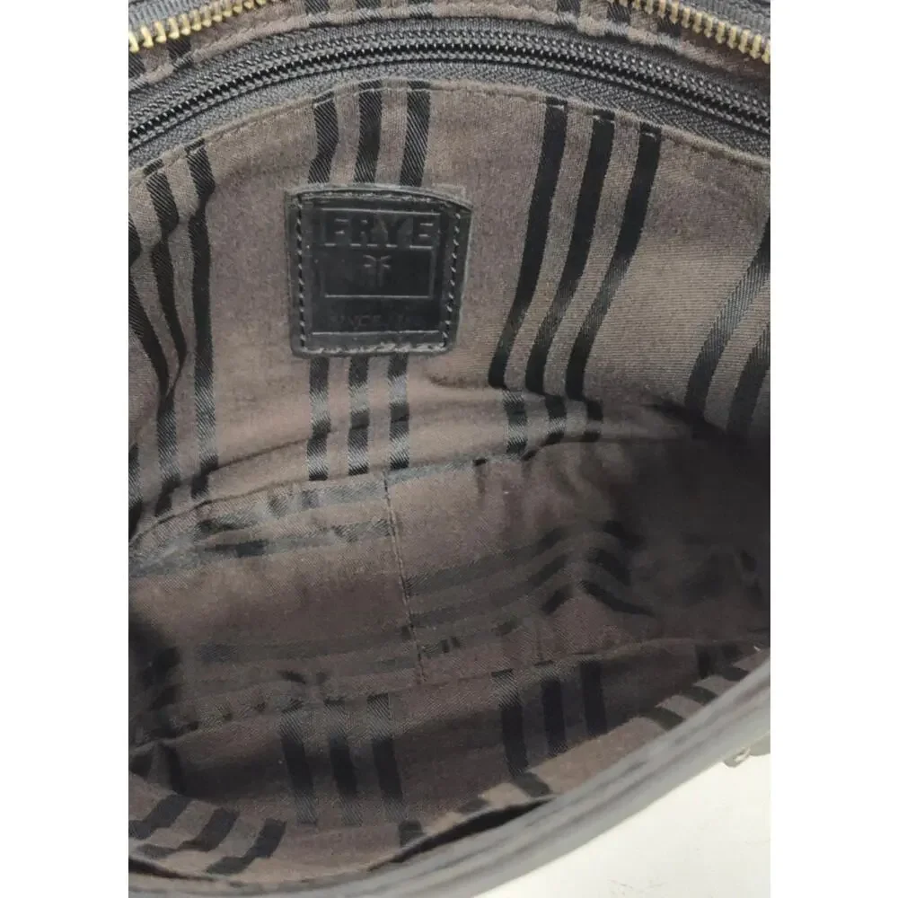 FRYE BLACK LEATHER SELENA BELTED CROSSBODY BAG